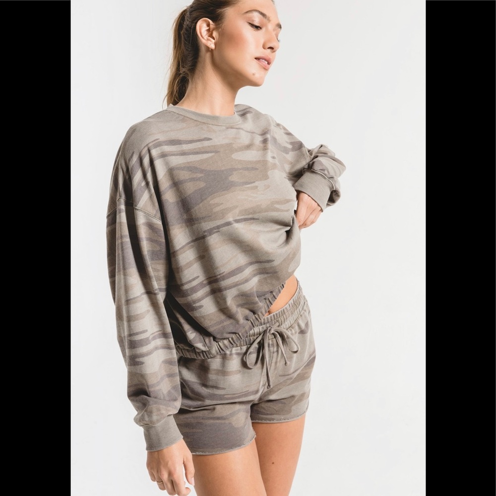 Z Supply Camo Pullover and Short Set